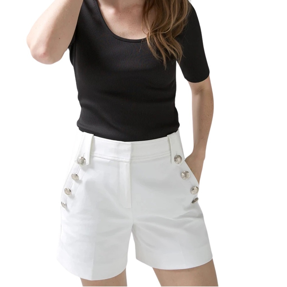 White House Black Market High Waist White Shorts